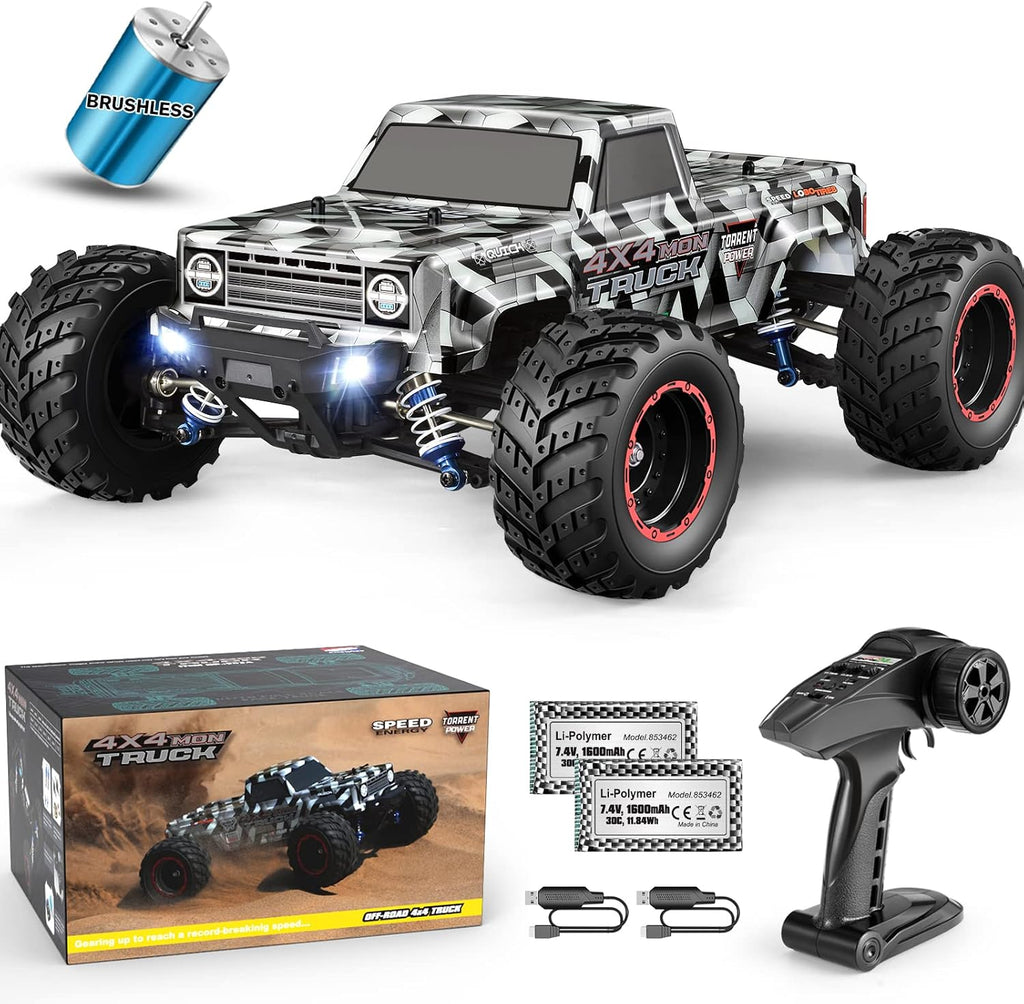 HAIBOXING Coches RC sin escobillas a escala 1/12 903A, 4X4 todoterreno Monster Truck con control remoto rápido de 55 KM/H de velocidad máxima, vehículos RC RTR de grado aficionado todo terreno para