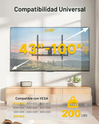 monTEK Soporte de pared fijo resistente para televisores de 43 a 100