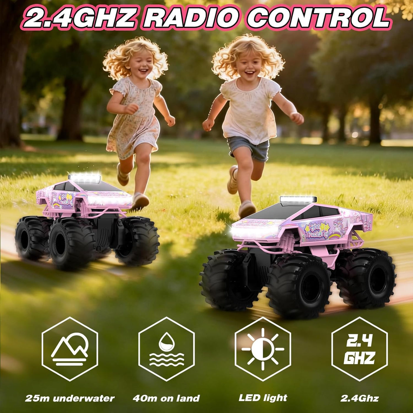 Cokzer Unicorn Cyber Truck Auto a control remoto, auto de control r...
