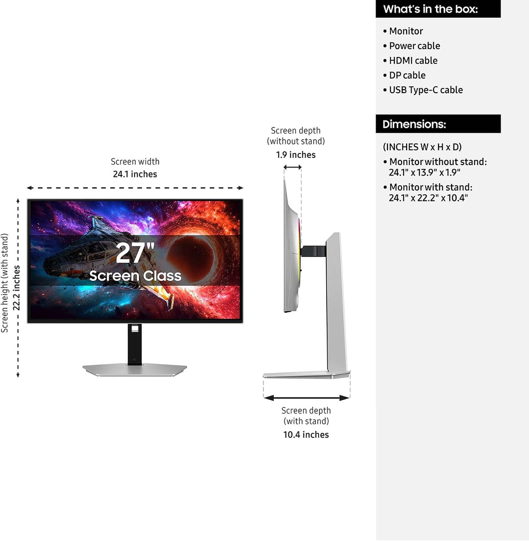 Samsung Odyssey OLED G8 (G80SH) Monitor para juegos de 27 pulgadas,...