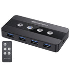 Cable Matters Conmutador USB 3.0 de 4 puertos para 4 computadoras, soporte