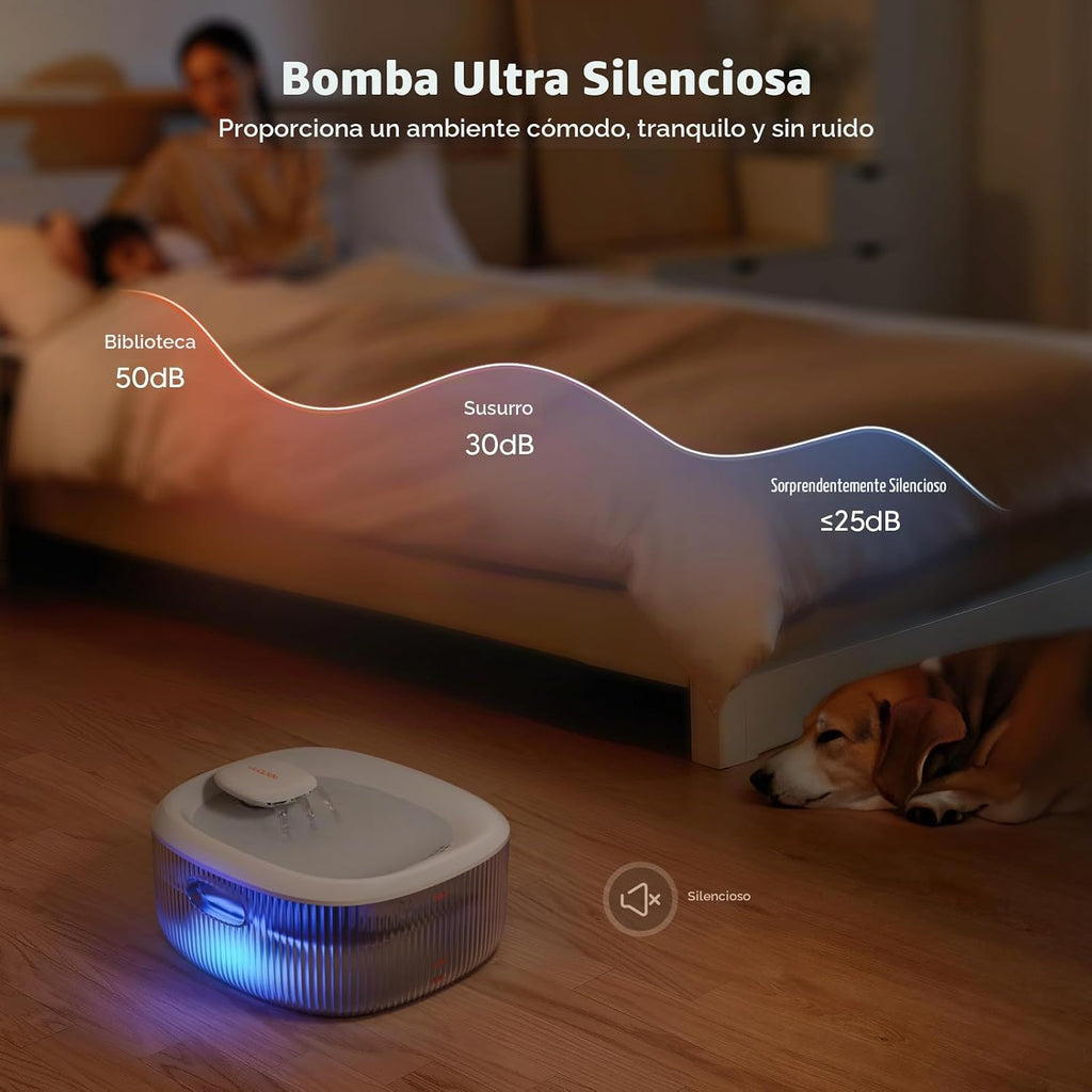 WOPET Fuente de agua para perros grandes, fuente automática de agua para perros y gatos, dispensador de agua para mascotas con 2 filtros, bomba ultra silenciosa, ideal para perros grandes, gatos y