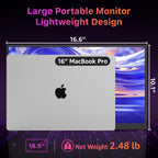kksmart Monitor portátil para laptop, MacBook Surface PC, Xbox PS5,...
