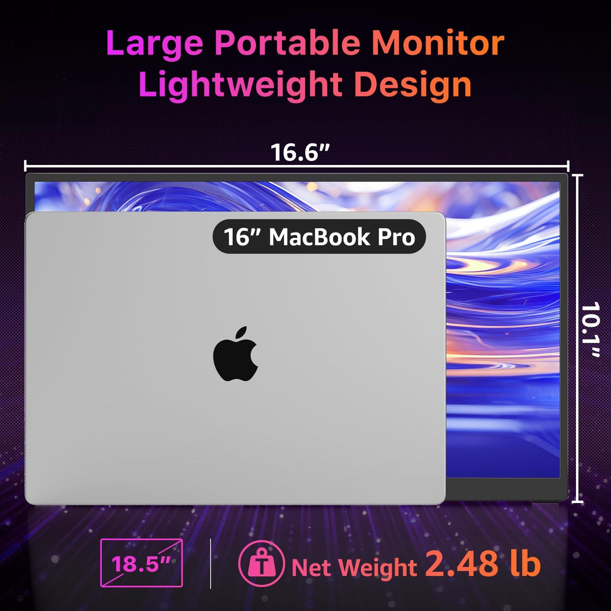 kksmart Monitor portátil para laptop, MacBook Surface PC, Xbox PS5,...