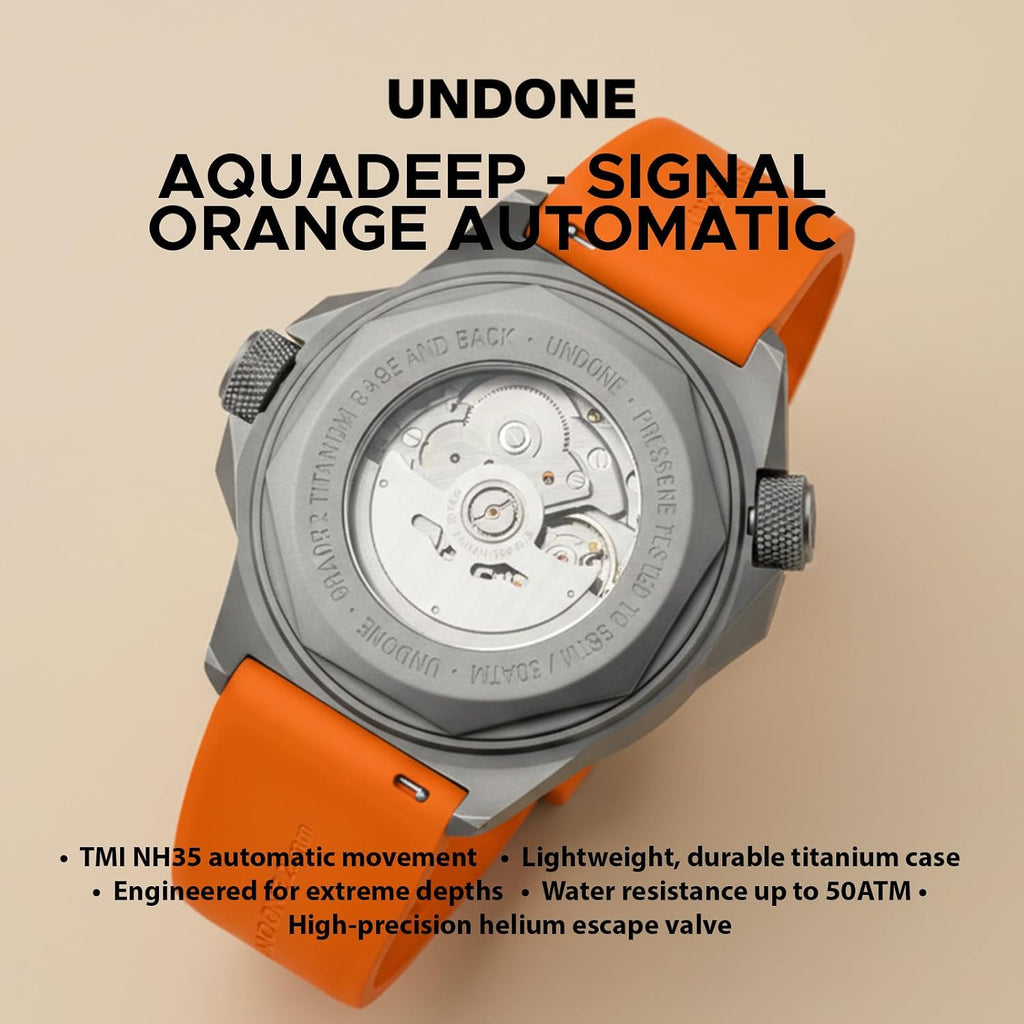 UNDONE Aqua Collection - Reloj automático para hombre, relojes de buceo para hombre