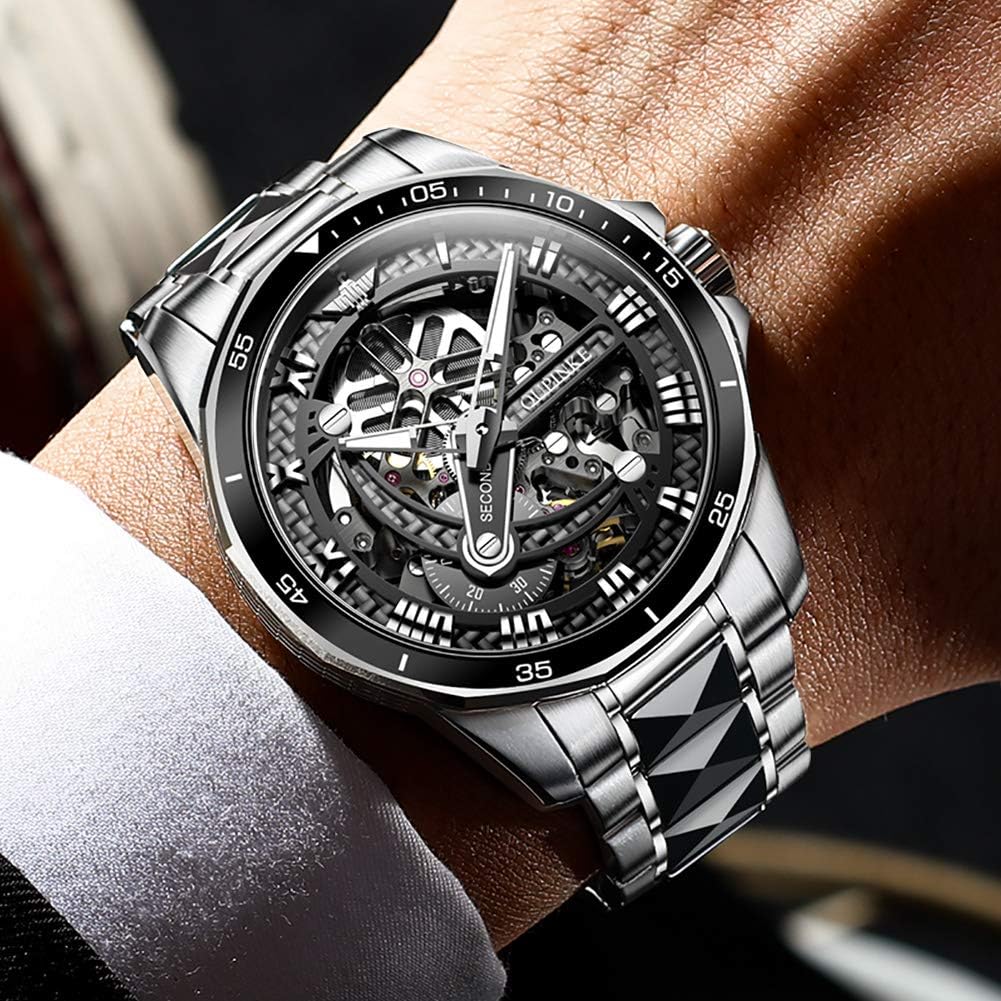 OLEVS Relojes para hombre Big Face Relojes automáticos de acero inoxidable