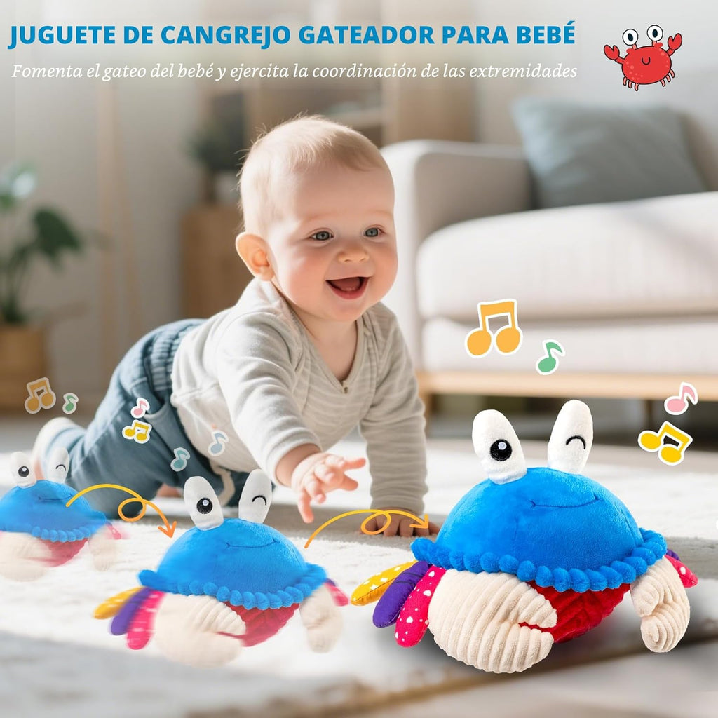 Interactive Crawling Crab Baby Toy, Musical Toy con 40 Songs & Recording