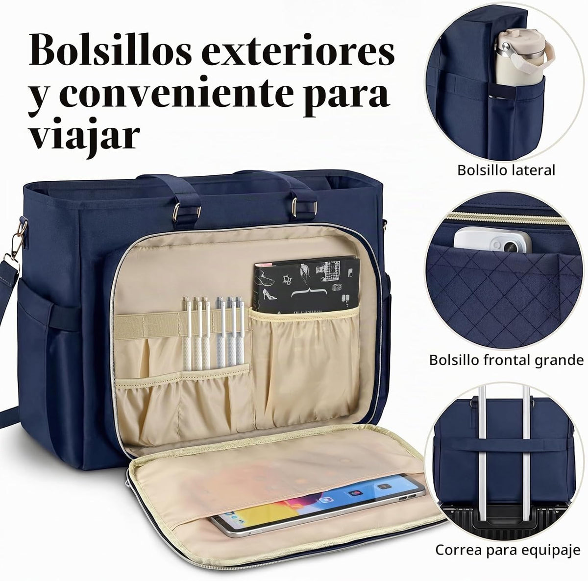 PASMAN Bolsa de mano para profesores para mujer, bolsa estructurada...