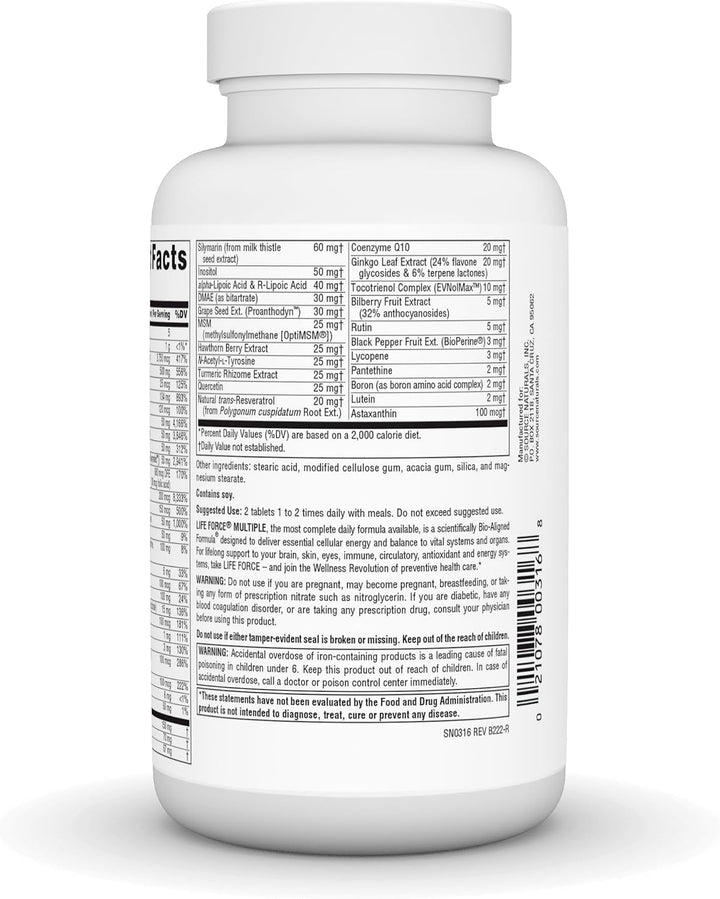 Source Naturals Life Force Multivitamínico diario múltiple Vitamina...