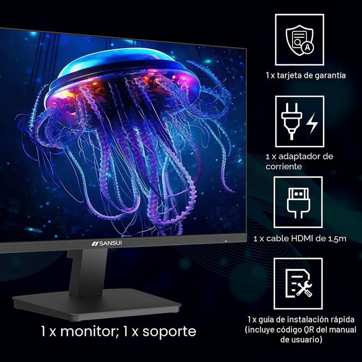 SANSUI - Monitor de computadora de 27 pulgadas 120Hz, monitor FHD 1...