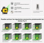 Nivel láser autonivelante, haz verde de 4 x 360° de cobertura de toda la habitación con control remoto y ventana giratoria para colgar fotos y renovar el hogar