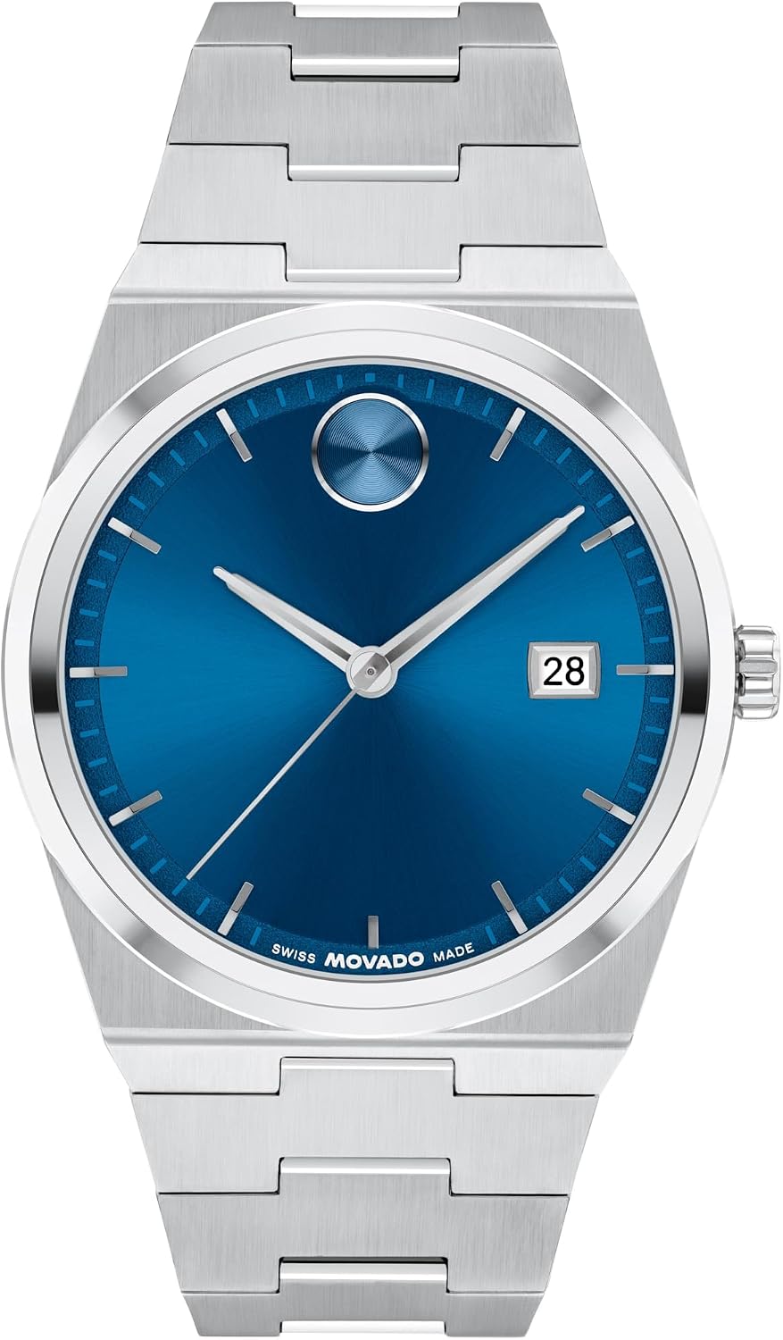 Movado Bold Quest Reloj de Hombre Deportivo - Movimiento Suizo de Cuarzo, Correa de Acero Inoxidable con Enlace - Resistencia al Agua 5 ATM - Reloj de Lujo para Él - 40mm