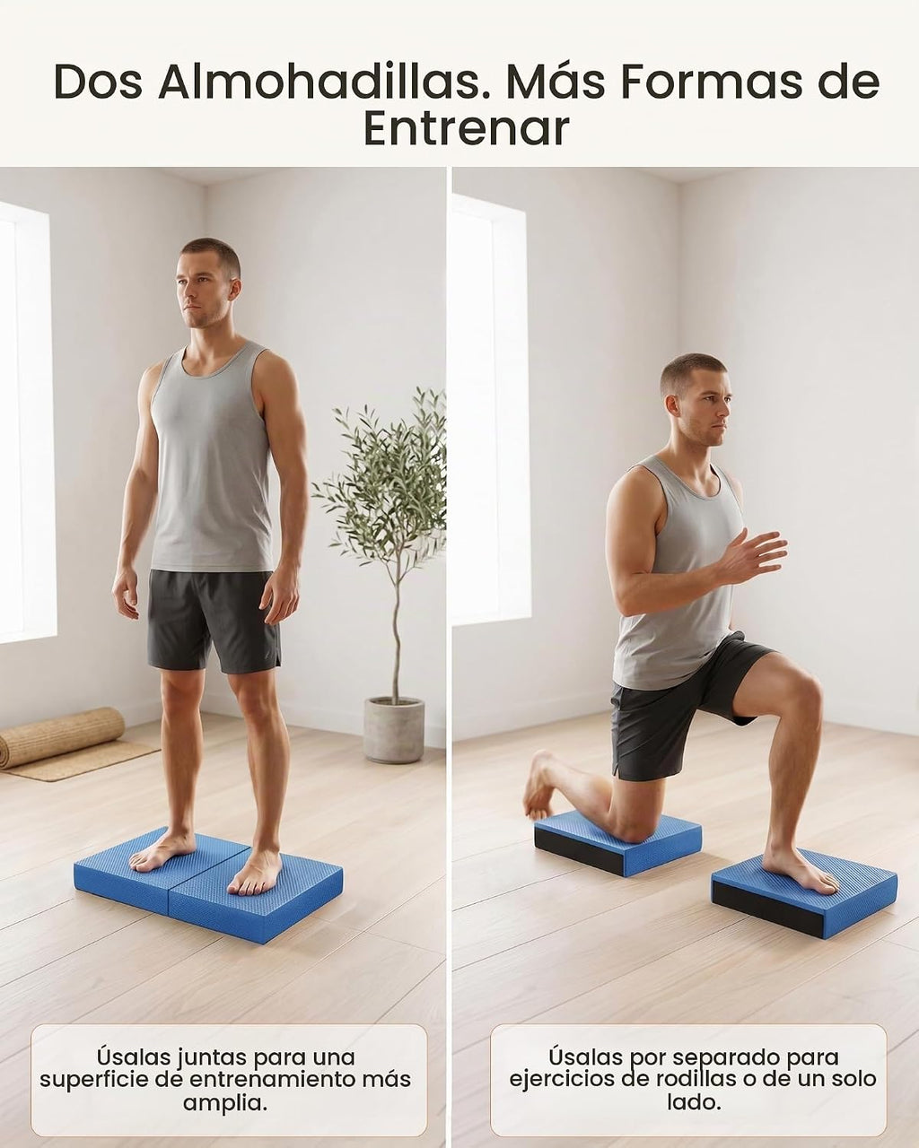 StrongTek 2-en-1 Almohadilla de Equilibrio de Espuma y Rodillera, tallas de 15,8 o 19 pulg.