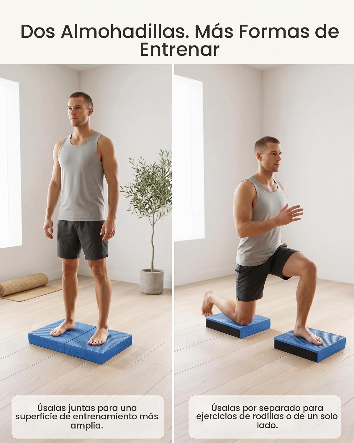 StrongTek 2-en-1 Almohadilla de Equilibrio de Espuma y Rodillera, tallas de 15,8 o 19 pulg.