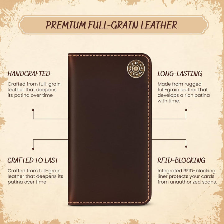 Billetera clásica de cuero de grano completo \u2013 Elegante carter...