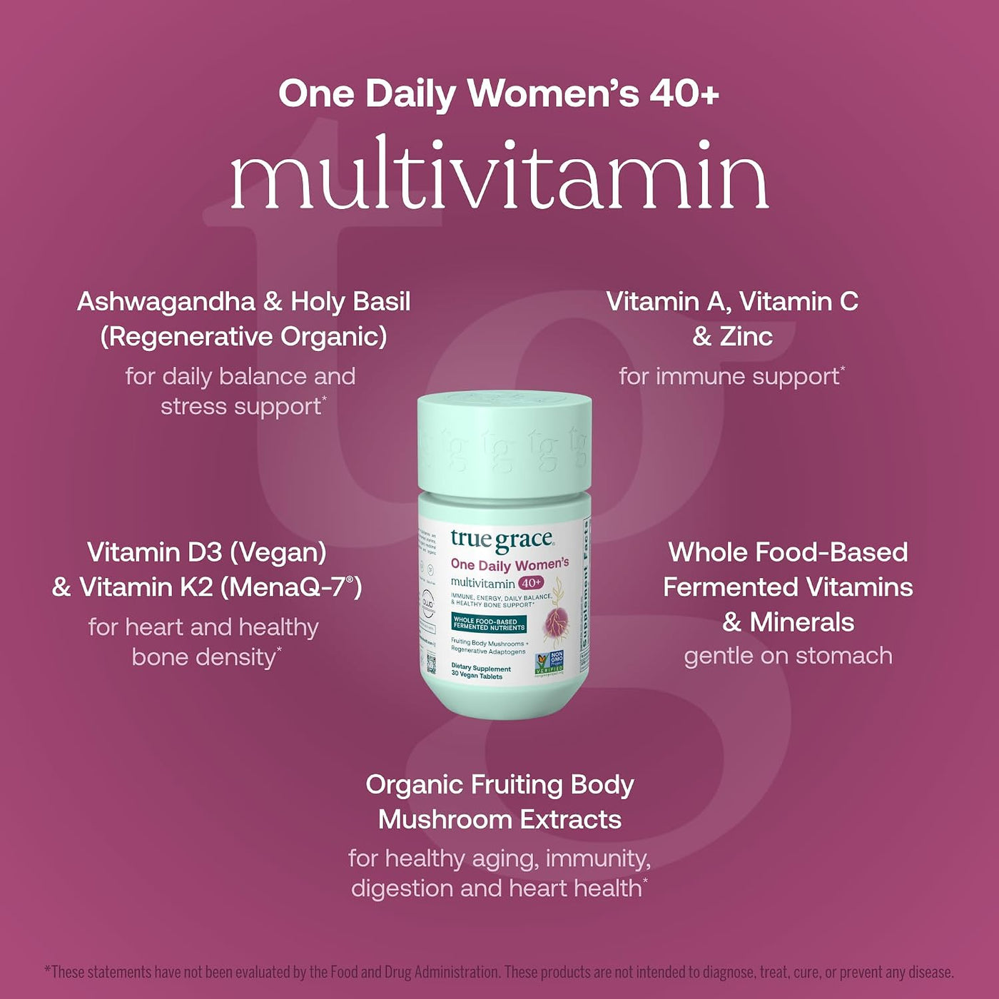 True Grace One Daily Multivitamínico para mujer 40+ (30 tabletas ve...