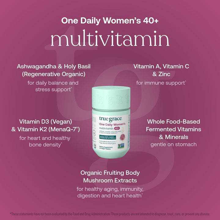 True Grace One Daily Multivitamínico para mujer 40+ (30 tabletas ve...