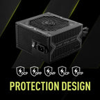 MSI MAG A650BE, Semi-Modular Compact 650W ATX Power Supply, 80+ Bronze, paquete de de 1