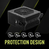 MSI MAG A650BE, fuente de alimentación semimodular compacta ATX de...