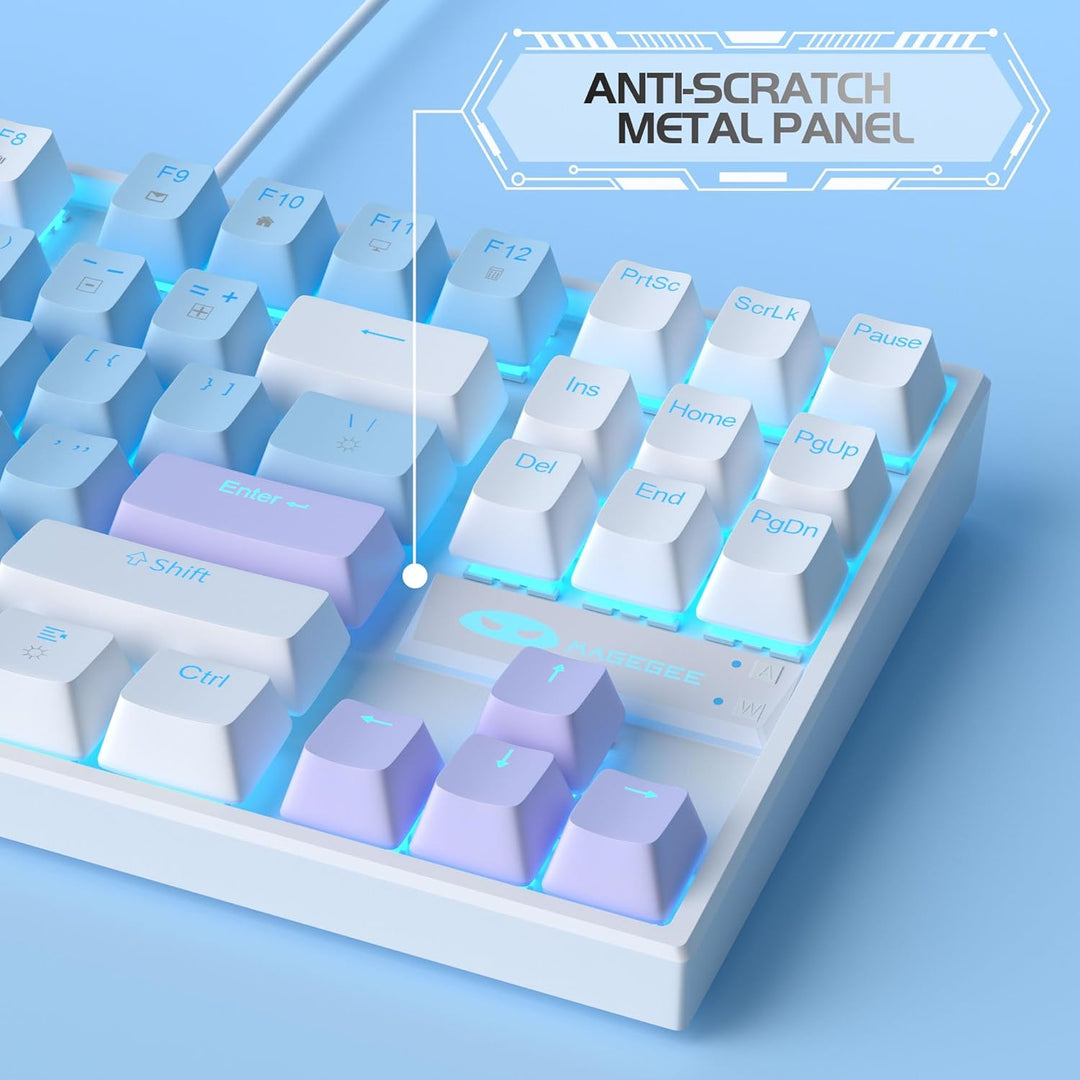 MageGee - Teclado mecánico portátil 75% para juegos con switch azul...