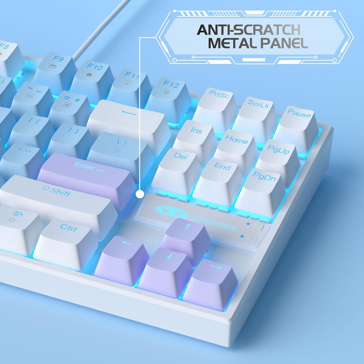 MageGee - Teclado mecánico portátil 75% para juegos con switch azul...