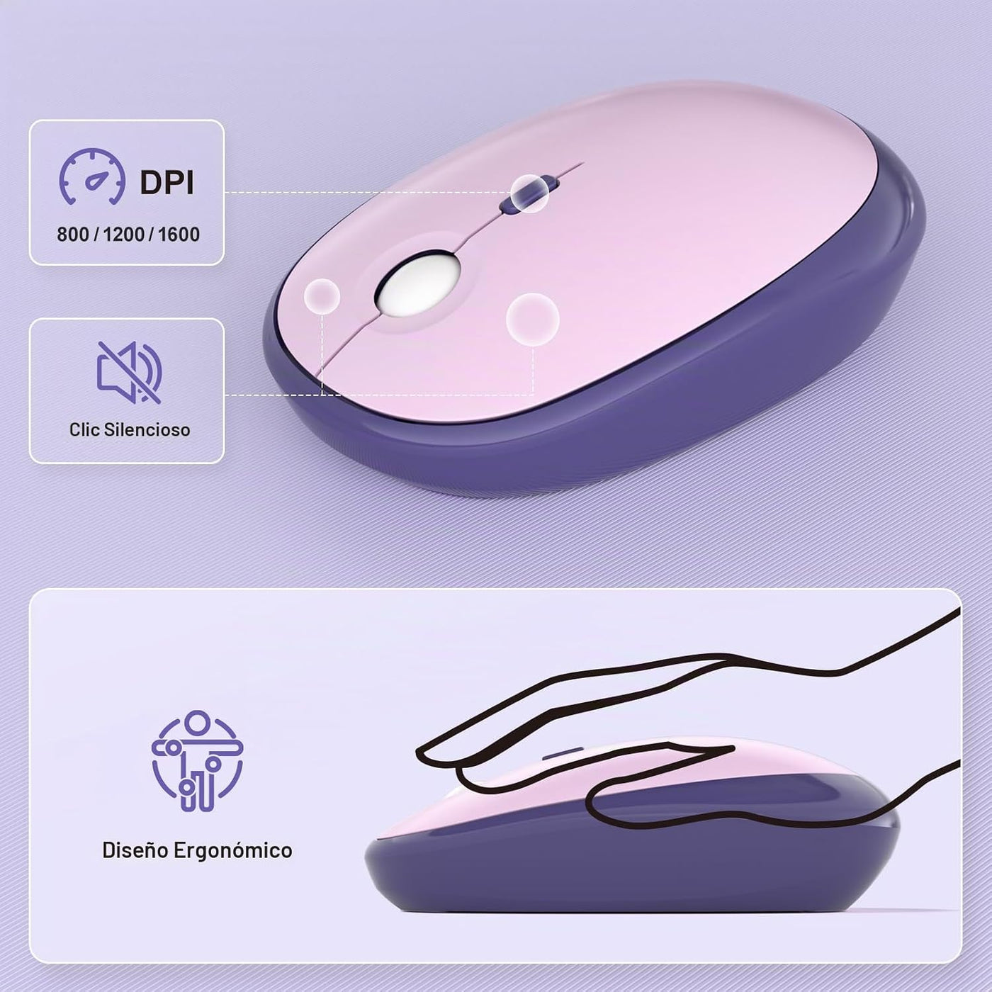 MOFII Combo de teclado y mouse inalámbricos, lindo teclado de tamañ...