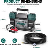 VEBU Compresor de aire resistente 12V inflador de neumáticos, cilin...