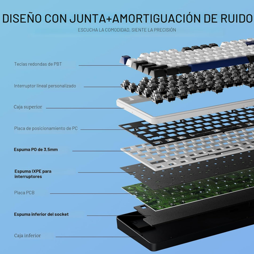Redragon K689 - Teclado para juegos con cable y junta de goma RGB,...