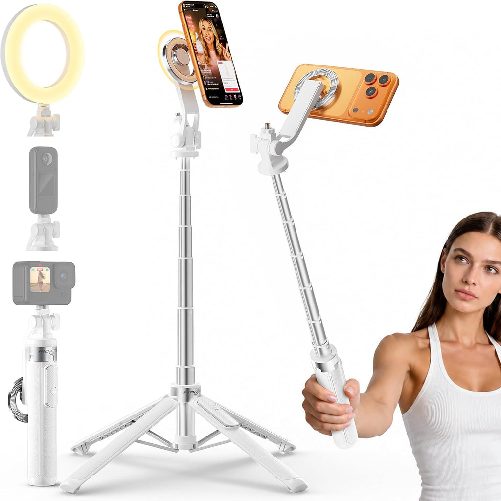 Trípode magnético para selfie stick de 53 '' para iPhone1817Pro con soporte