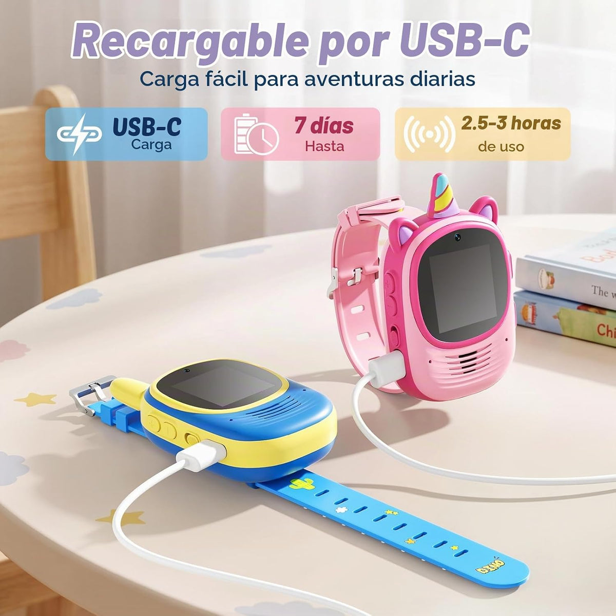 Walkie Talkies de video para niños, paquete de 2 con diseño desgastado en
