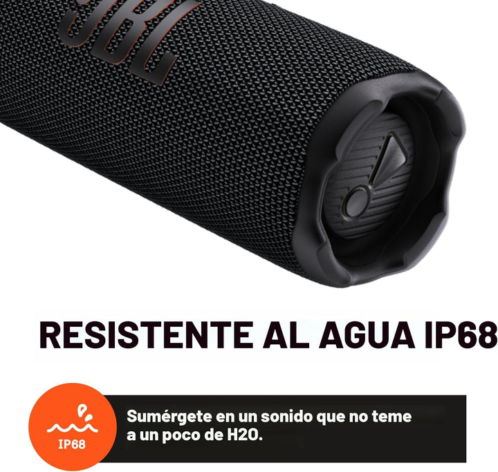 JBL Flip 7 (negro) + paquete con funda protectora rígida divvi! (ne...