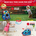 SWOOC Games® - Shark Frenzy™ | Juego de lanzamiento de bolsa de puf 2 en 1 para niños | Juegos de fiesta para niños con configuración en 5 segundos | Diversión al aire libre para niños pequeños |
