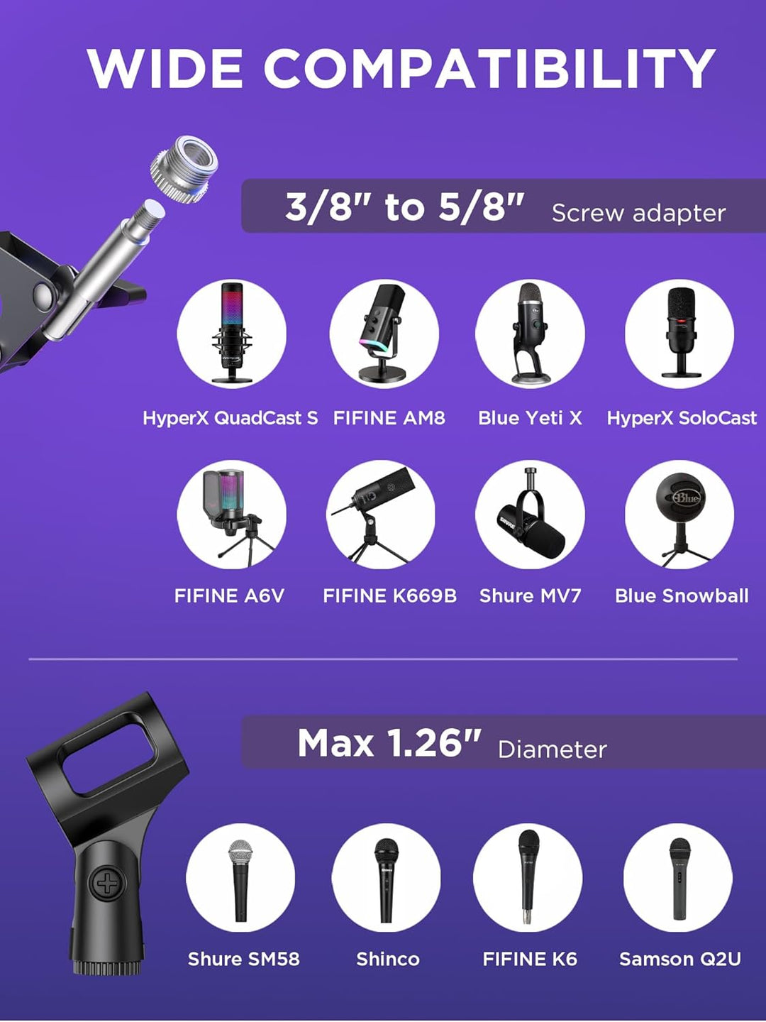 InnoGear Soporte de micrófono con brazo para micrófono Blue Yeti Hy...