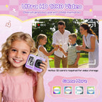 Cámara de impresión instantánea para niños, 1080P con tarjeta de 32