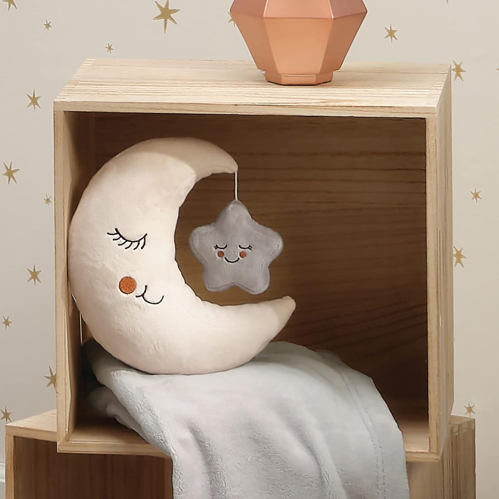 Lambs & Ivy Goodnight Luna y Estrella Peluche Peluche - Crema/Gris