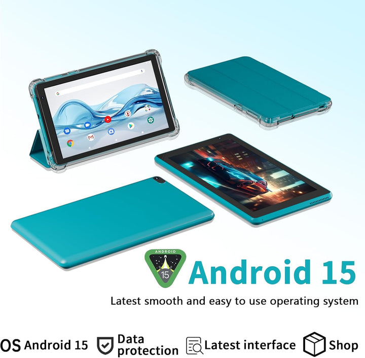 IWEGGO Tablet Android 15 con estuche, tablet de 7 pulgadas 8GB RAM+...
