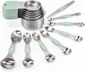 Juego de Tazas y Cucharas Medidoras Magnéticas, 15 Piezas de Acero Inoxidable