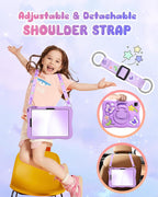 para iPad Air de 11 Pulgadas Funda M3 2025/M2 2024, Pro 11'' 4ª/3ª/2ª/1ª, Air de 5ª/4ª Generación - Linda Funda Kawaii para Niñas con Diseño 3D de Mariposas Moradas Giratorias y Correa de