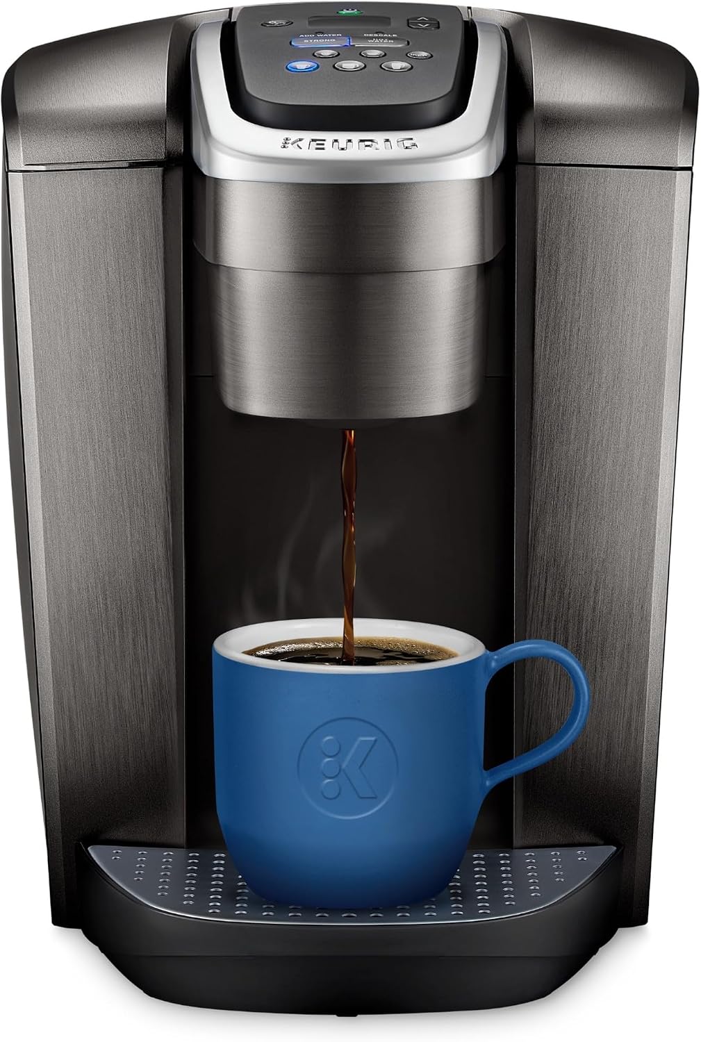 Keurig Cafetera K-Elite, cafetera de vainas K-Cup de una sola porción, con capacidad de café helado, pizarra cepillada