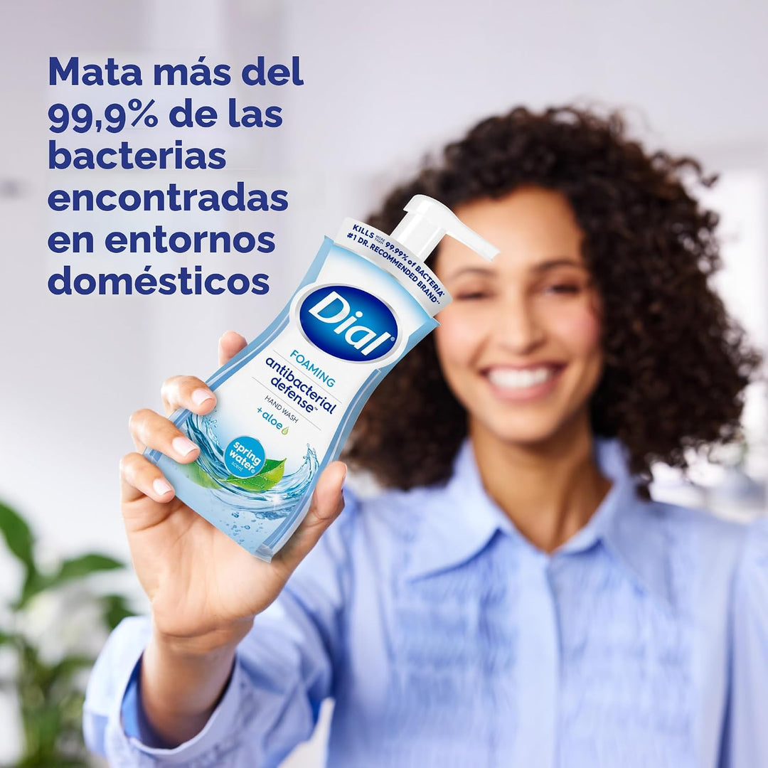 Dial Jabón de manos espumoso de defensa antibacterial + aloe, aroma...