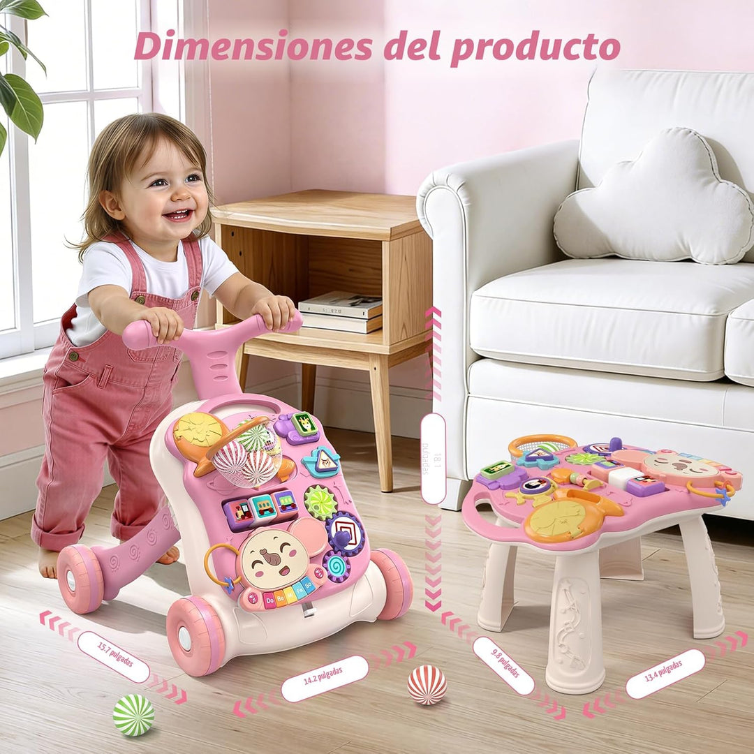 QDRAGON Andador de bebé 3 en 1 y centro de actividades para niñas,...