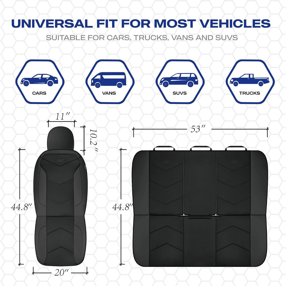 Skechers Fundas de Asiento de Espuma con Memoria, Fundas de Asiento de Automóvil de Cuero, Máxima Comodidad y Soporte Fundas de Asientos Delanteros Compatibles con Airbag, Ajuste Universal Automotriz