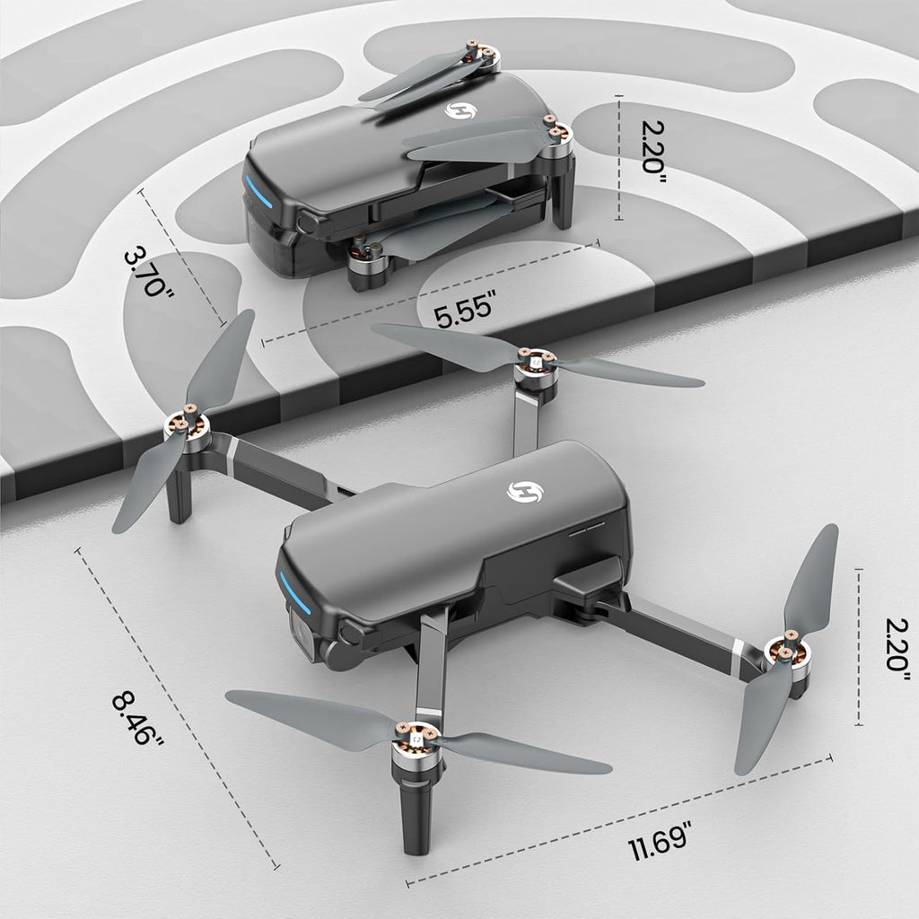 Holy Stone Drone GPS con cámara 4K UHD para adultos principiantes; HS360S 249g Quadcopter RC FPV plegable con rango de control de 10000 pies, motor sin escobillas, sígueme, regreso inteligente a casa