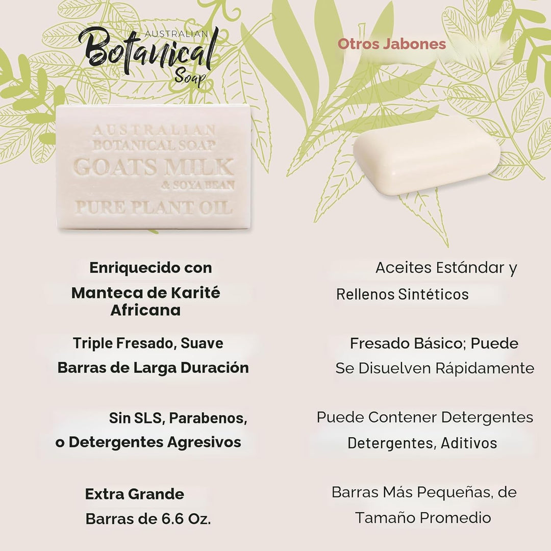 Australian Botanical Soap, Barras de triple molido de 6.6 onzas con...