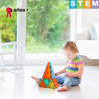 STEM - Juego de 70 piezas de azulejos magnéticos para niños de 3 a 8 años, bloques magnéticos sensoriales Montessori para niños pequeños, kit de construcción para el aula y el hogar