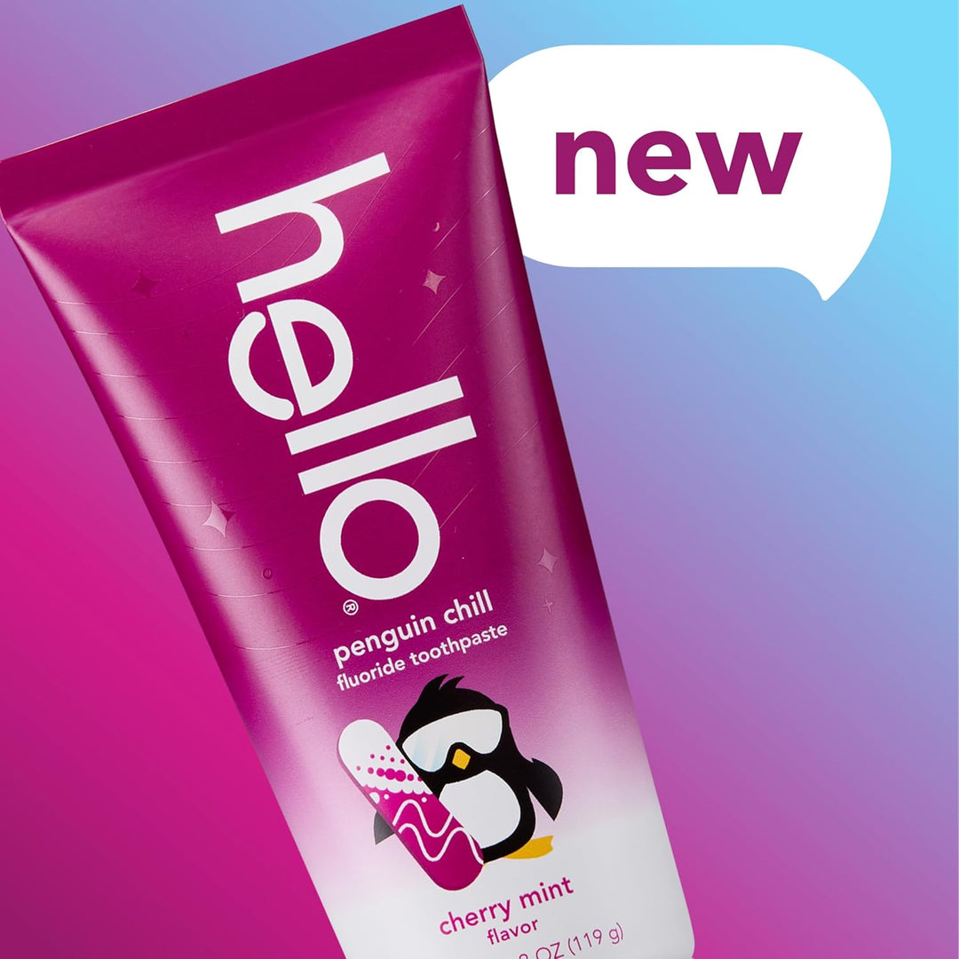 Hello Penguin Chill Kids Pasta de dientes con flúor, pasta de dient...