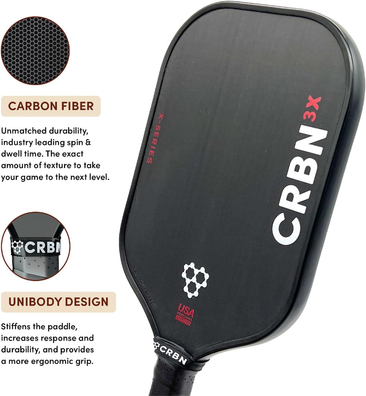 CRBN Pickleball - X Series Power Paddle