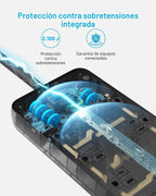 Anker Power Strip con 2100J Surge Protector, Outlet Extender, 20W, 12 AC
