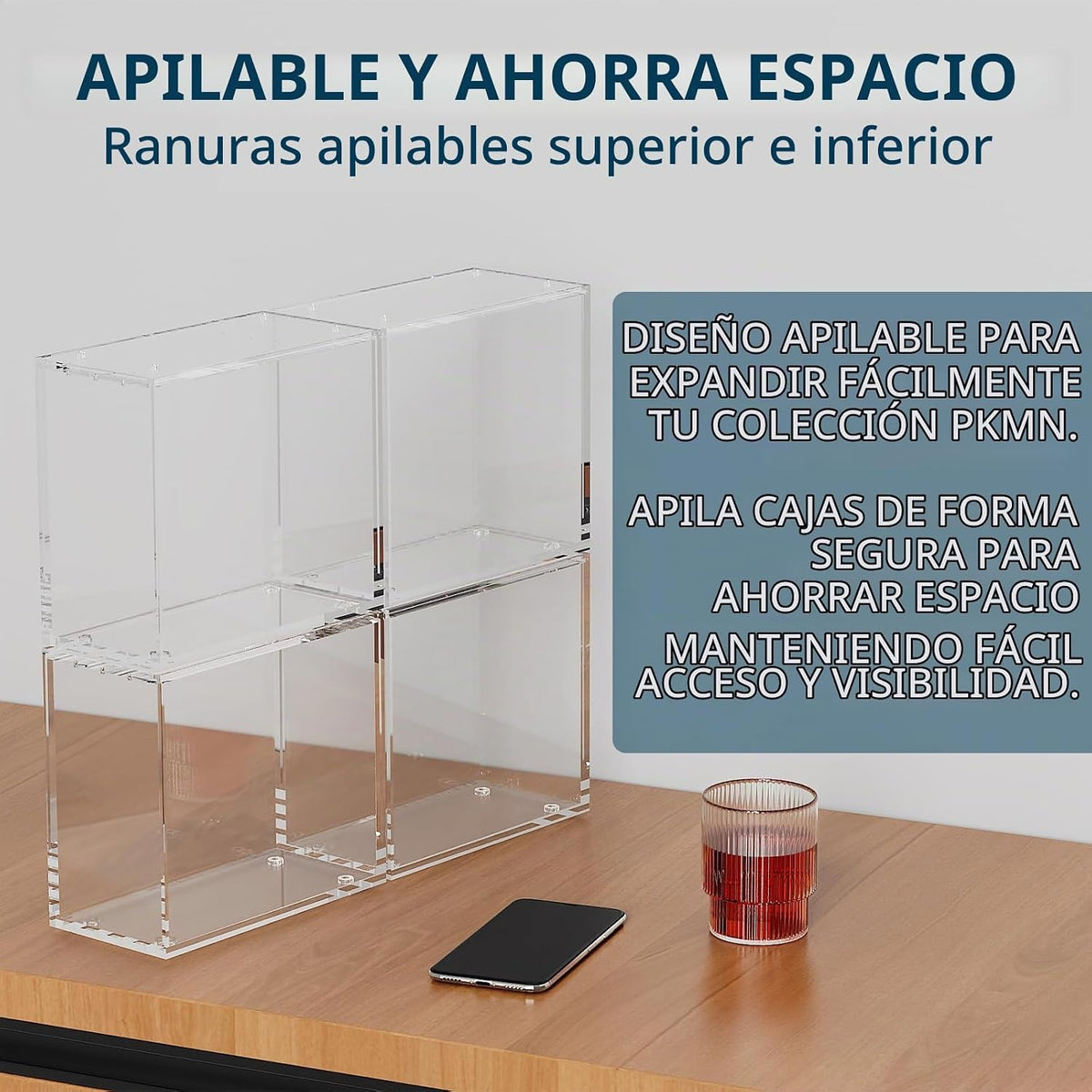 Elite Trainer Box Acrylic Display Case Stackable- ETB Protector Case con Strong Magnets Sliding Lid -5mm +5mm Ultra Thick Acrylic compatible con Elite Trainer Boxes-3 Pack