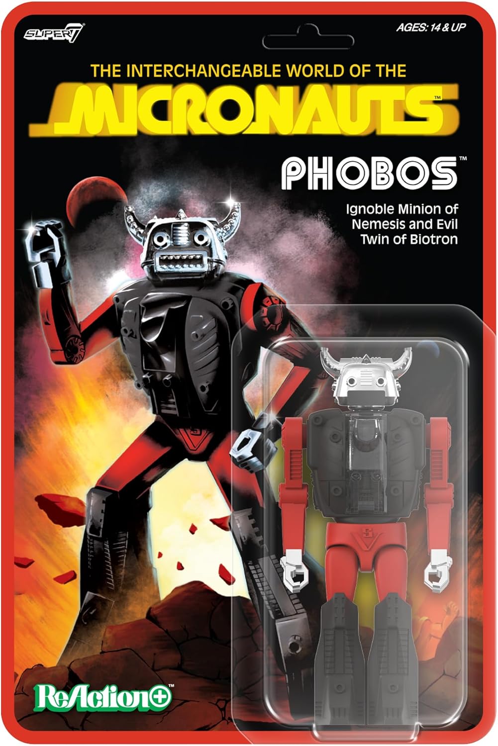 Super7 Micronauts Reaction+ Wave 04 - Figura de acción de Phobos